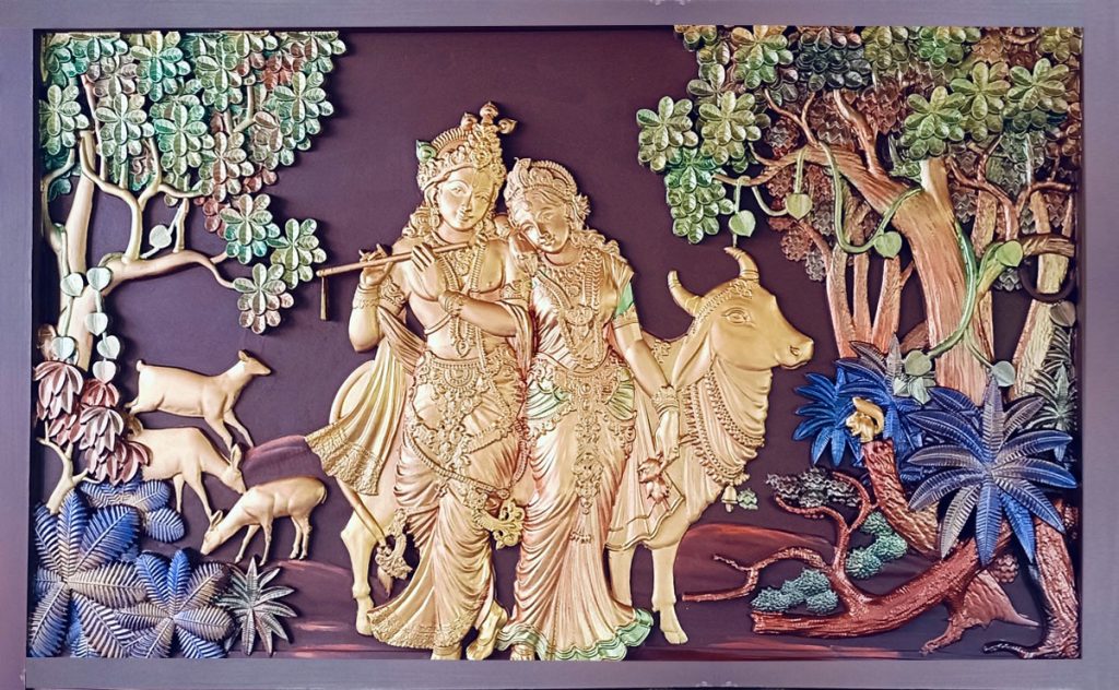 Radha Krishna MDF Mural