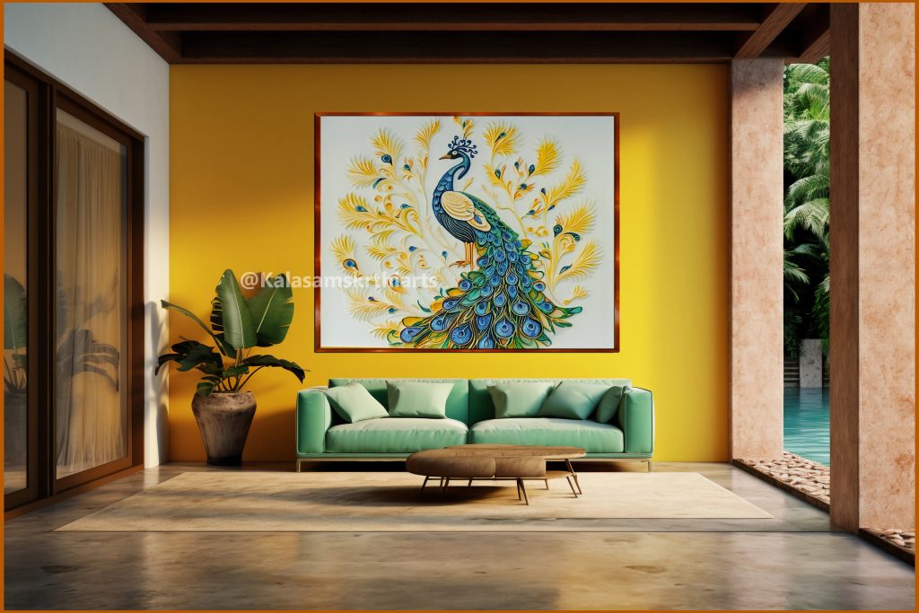 Peacock MDF mural art