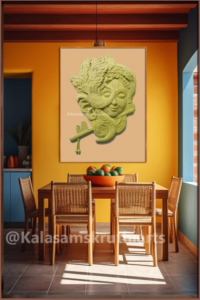 srikrishna flute mural art