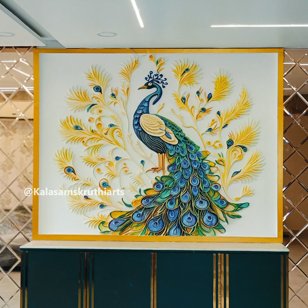 Peacock MDF mural final look
