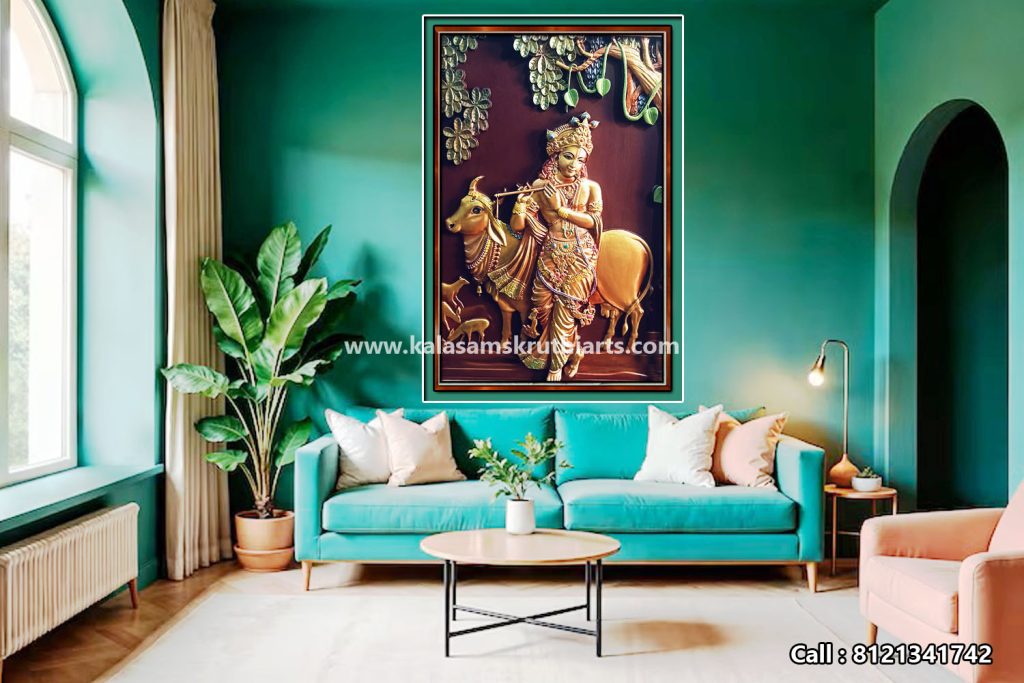 Lord krishna mdf mural art